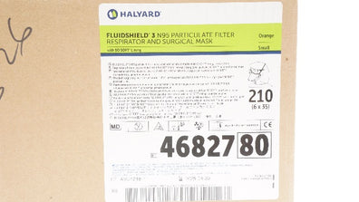 Halyard 46827 N95 Particulate Filter Respirator, Small - Case of 210